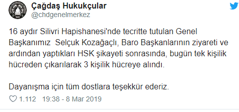 Selçuk Kozağaçlı tek kişilik hücreden çıkarıldı - Resim : 1