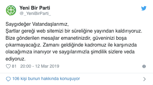 Yeni partiden 'veda' mesajı: Zamanı geldiğinde... - Resim : 1