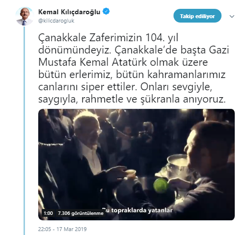 Kemal Kılıçdaroğlu'ndan 'Çanakkale Zaferi' mesajı - Resim : 1