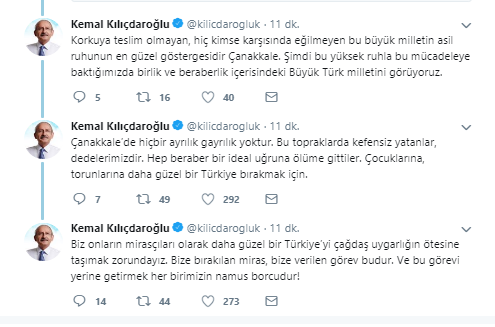 Kemal Kılıçdaroğlu'ndan 'Çanakkale Zaferi' mesajı - Resim : 2