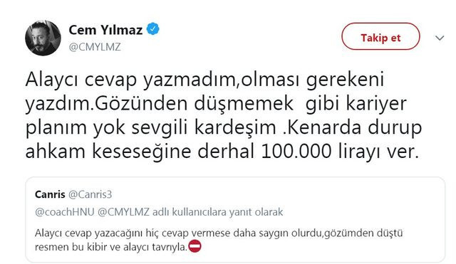 Cem Yılmaz'dan takipçisine: Derhal 100 bin lirayı ver - Resim : 2