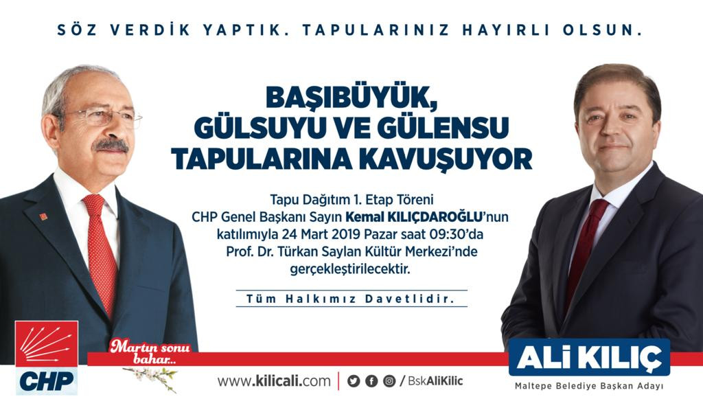 Kılıçdaroğlu Maltepe'de tapu dağıtacak - Resim : 1