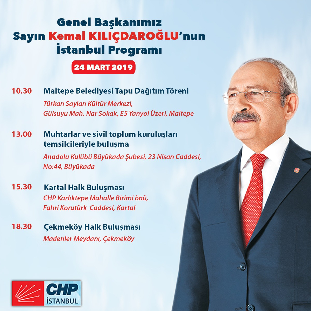 Kılıçdaroğlu'nun 24 Mart İstanbul programı belli oldu - Resim : 1