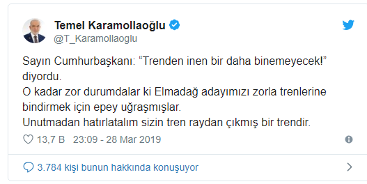 Karamollaoğlu'ndan Erdoğan'a 'tren' hatırlatması - Resim : 1