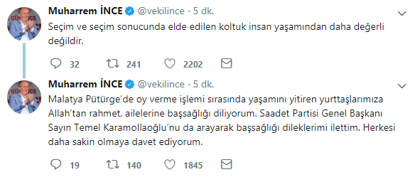 Muharrem İnce'den seçimle ilgili flaş paylaşım - Resim : 1