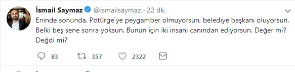 İsmail Saymaz'dan Malatya'daki 2 kişinin öldürüldüğü acı olaya tepki - Resim : 1