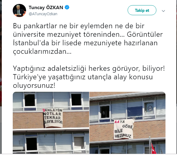 Lise öğrencilerinin mezuniyet pankartları: AA'ya göre bile mezunuz - Resim : 1