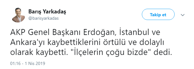 'Erdoğan, seçim sonuçlarını dolaylı olarak kabul etti' - Resim : 1