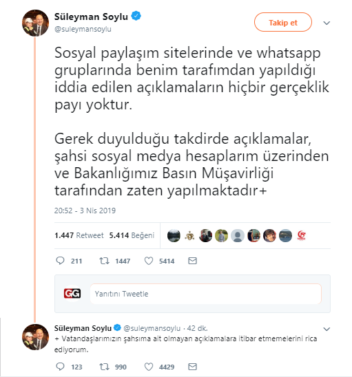 Süleyman Soylu sessizliğini bozdu - Resim : 1