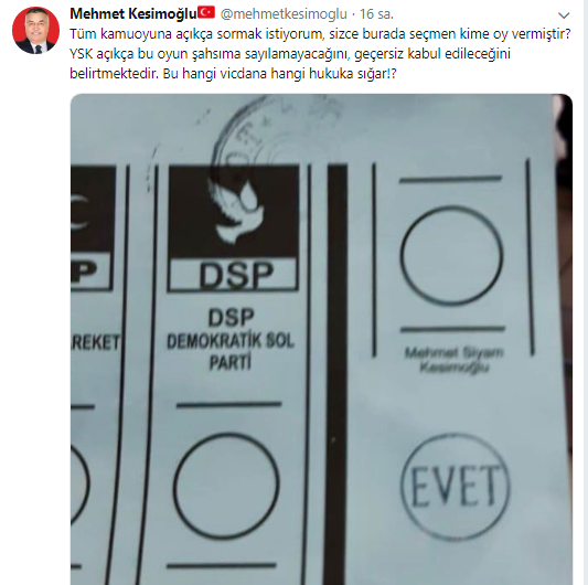 'Sizce burada seçmen kime oy vermiştir? Bu hangi vicdana sığar...' - Resim : 1