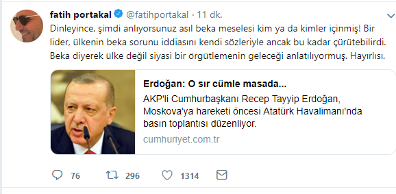 Erdoğan'ın açıklamalarının ardından Fatih Portakal'dan jet paylaşım - Resim : 2