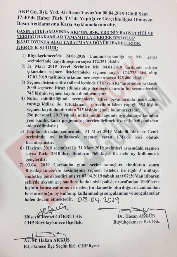 CHP'den AKP'nin Büyükçekmece'deki algı operasyonuna yanıt - Resim : 1