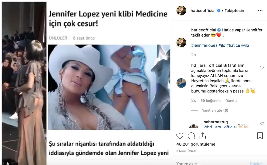 Hatice'den Jennifer Lopez yorumu: Beni taklit ediyor - Resim : 1