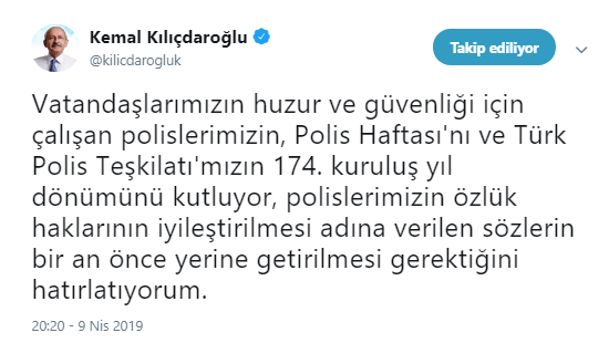 Kılıçdaroğlu'ndan Polis Haftası'nda özlük hakları mesajı - Resim : 1