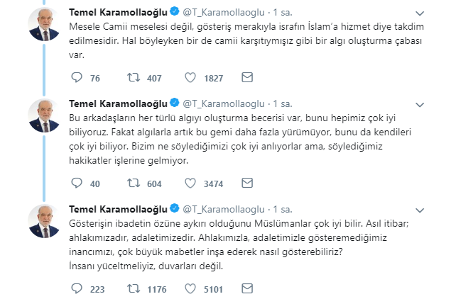 Karamollaoğlu'ndan Erdoğan'a Çamlıca Camii yanıtı - Resim : 2