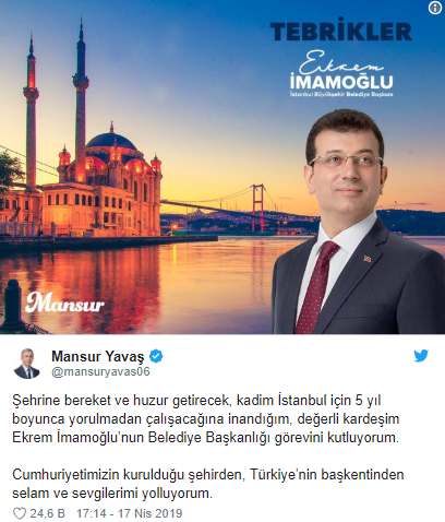 Mansur Yavaş'tan Ekrem İmamoğlu'na tebrik mesajı - Resim : 2