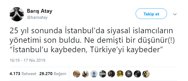 Barış Atay: İstanbul'u kaybeden, Türkiye'yi kaybeder - Resim : 1