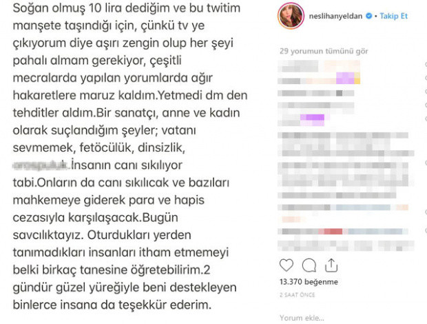 Seçim yorumu yüzünden oyuncu Neslihan Yeldan'a tehdit mesajları! - Resim : 1