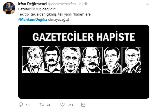 Cumhuriyet yazarlarına destek büyüyor: #MahkumDeğiliz - Resim : 9