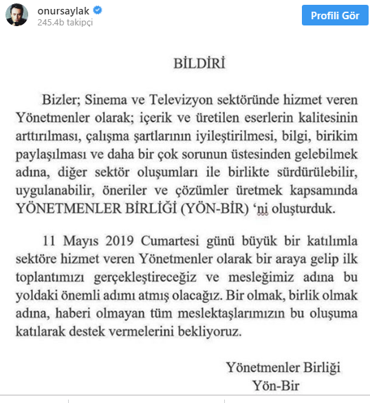 Yönetmenler Birliği kuruldu - Resim : 1