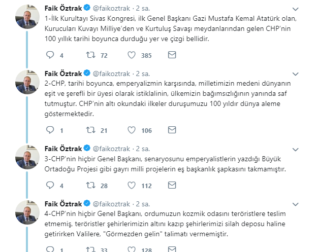 CHP Sözcüsü Faik Öztrak: CHP’nin durduğu yer ve çizgi bellidir - Resim : 1