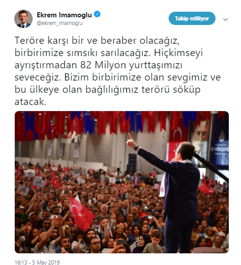 Ekrem İmamoğlu'ndan teröre karşı birlik mesajı - Resim : 1