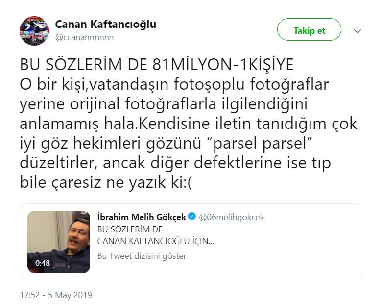 Canan Kaftancıoğlu'ndan Melih Gökçek'e: Tıp bile çaresiz kalır - Resim : 1