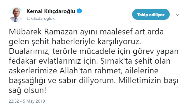 Kılıçdaroğlu'ndan Şırnak şehitleri mesajı - Resim : 1