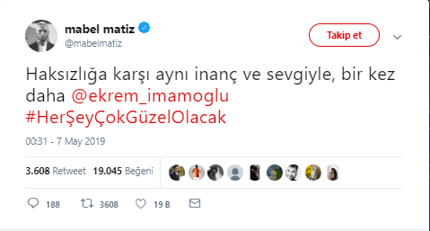 Mabel Matiz'den İmamoğlu'na destek: Bir kez daha - Resim : 1