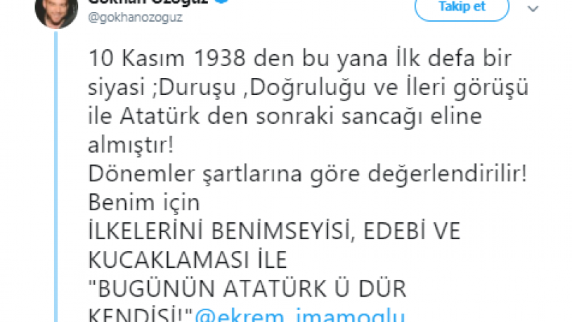 Athena Gökhan'dan İmamoğlu'na: Atatürk'den sonraki sancağı eline almıştır - Resim : 1