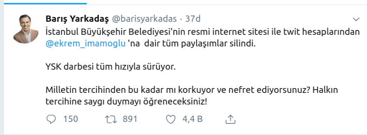 İBB'den jet hızı: İmamoğlu paylaşımları silindi - Resim : 1