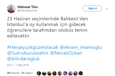 Mehmet Tüm'den oy kullanmak için İstanbul'a gidecek öğrencilere çağrı - Resim : 1