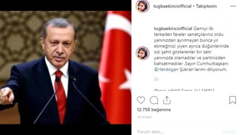 Tuğba Ekinci, Erdoğan'ın fotoğrafını paylaşarak özür diledi - Resim : 2