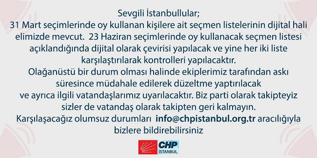 CHP İstanbul'dan vatandaşlara önemli çağrı: Bizlere bildirin - Resim : 1