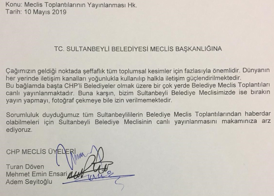 CHP Sultanbeyli: Meclis toplantıları canlı yayınlansın - Resim : 1