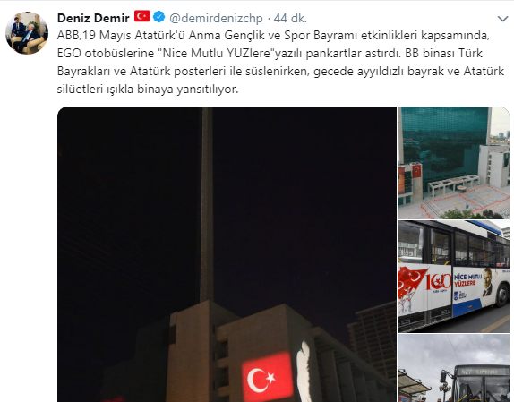 Ankara Büyükşehir Belediyesi'nden 19 Mayıs pankartları: Nice Mutlu YÜZ'lere... - Resim : 1