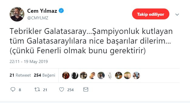 Fenerbahçeli Cem Yılmaz'dan Galatasaray mesajı - Resim : 2