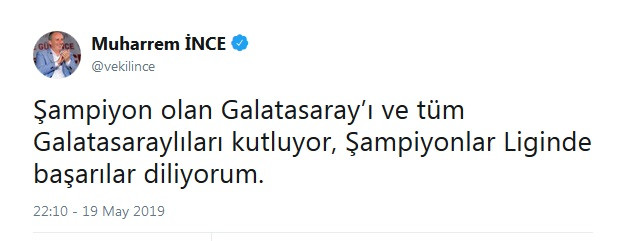 Muharrem İnce'den Galatasaray mesajı - Resim : 1
