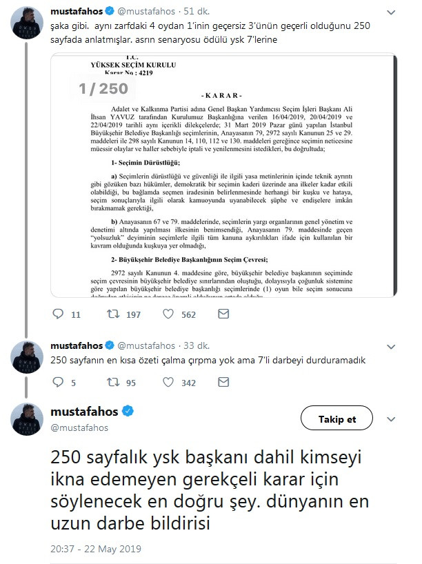 Mustafa Hoş'tan gerekçeli karar tepkisi: Dünyanın en uzun darbe bildirisi - Resim : 1