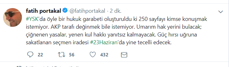 Fatih Portakal'dan 'YSK' paylaşımı: AKP bile... - Resim : 1