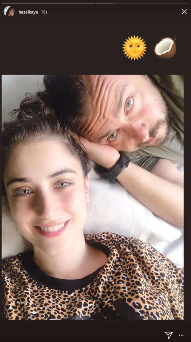 11 haftalık hamile olan Hazal Kaya'dan Ali Atay'la aşk pozu - Resim : 1