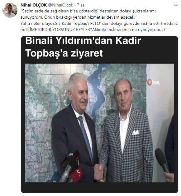 Binali Yıldırım'ın o fotoğrafı Nihal Olçok'u isyan ettirdi - Resim : 1