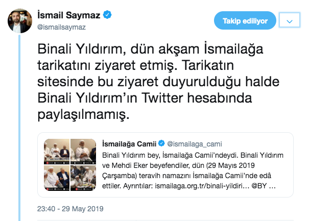 Binali Yıldırım'ın cemaat ziyaretine İBB çalışanı da katıldı! - Resim : 2