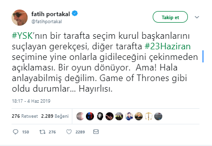 Fatih Portakal: Game Of Thrones gibi oldu durumlar - Resim : 1