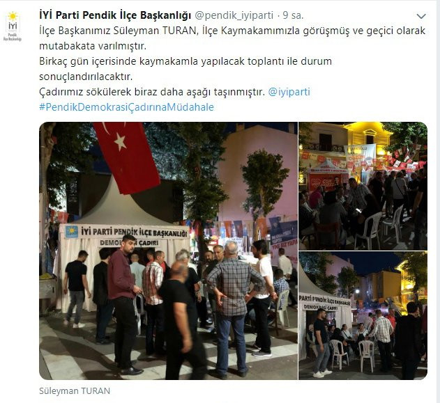 İYİ Parti'nin 'Demokrasi Çadırı'na polis engeli - Resim : 1