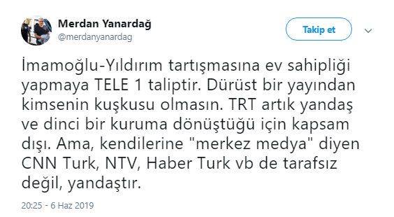 Ekrem İmamoğlu ile Binali Yıldırım buluşmasına TELE 1 talip oldu - Resim : 1