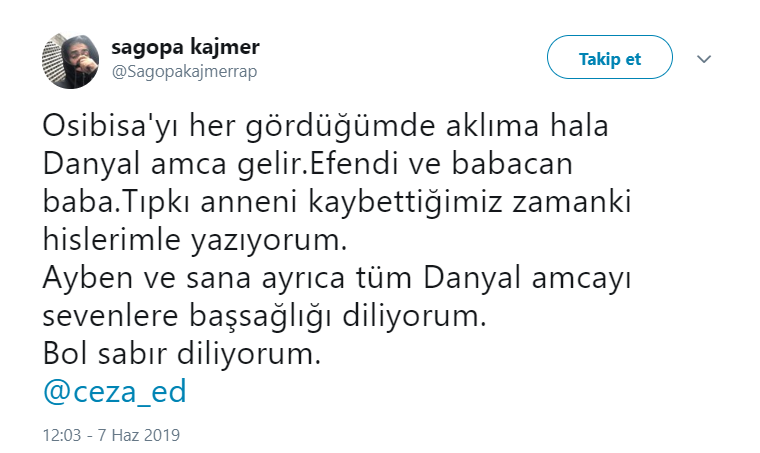 Sagopa Kajmer'den Ceza'ya başsağlığı - Resim : 1