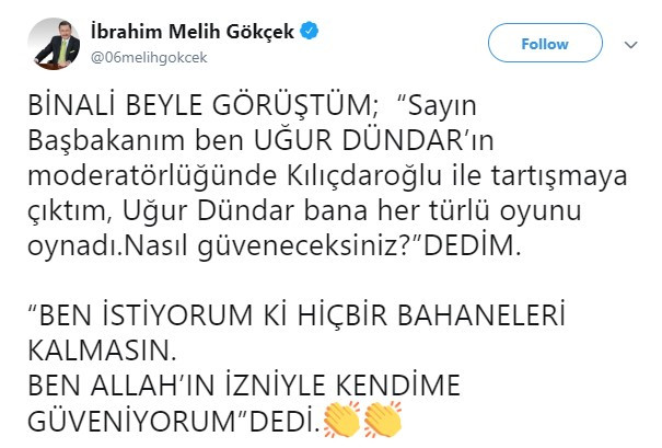 Uğur Dündar: Gökçek böyle yazdığına göre! - Resim : 1