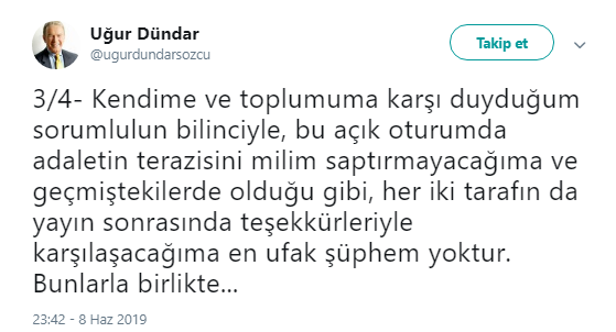 Uğur Dündar moderatörlük yapmayacağını açıkladı! - Resim : 4