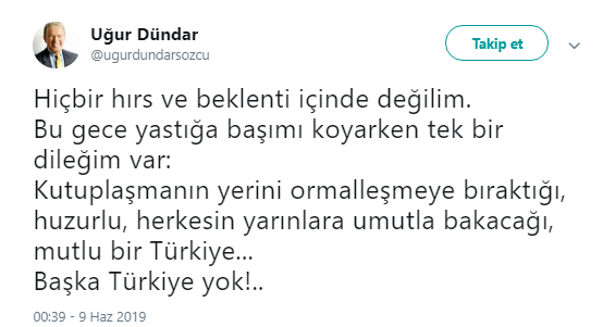 Uğur Dündar'dan yeni açıklama: 'Başka Türkiye yok!' - Resim : 1